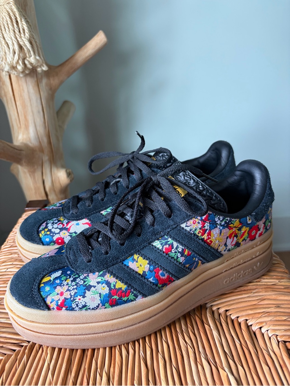 adidas Liberty London Women’s Floral Suede Sneakers - Black & Multicolor